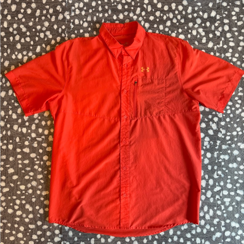 Under Armour Men's Orange Fishing Shirt